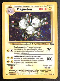 Pokemon Magneton 11/62 Fossil Set - Holo Rare Unlimited WOTC Holographic TCG - Image 1