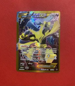 Alakazam EX (Secret) 125/124 Fates Collide Holo Pokemon Card TCG Gold Full Art - Image 2