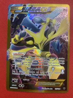 Alakazam EX (Secret) 125/124 Fates Collide Holo Pokemon Card TCG Gold Full Art - Image 3