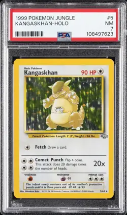 1999 POKEMON JUNGLE #5 KANGASKHAN-HOLO PSA 7 - Image 1
