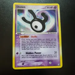 Unseen Forces RARE HOLO HALF SWIRL Pokemon Unown W/28 LP - Image 1