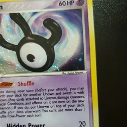 Unseen Forces RARE HOLO HALF SWIRL Pokemon Unown W/28 LP - Image 2