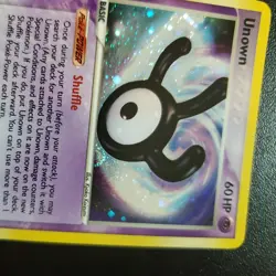 Unseen Forces RARE HOLO HALF SWIRL Pokemon Unown W/28 LP - Image 5