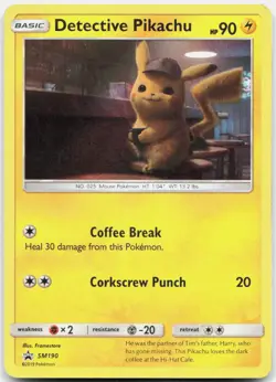 Pokemon TCG Detective Pikachu SM Promos Promo SM190 Holo - Image 1