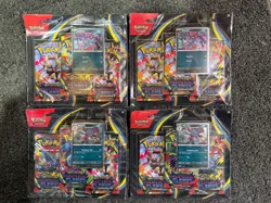 4x Pokemon TCG Mega Evolution Phantasmal Flames 3-Pack Blister SEALED - Image 1