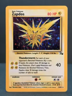 Zapdos 15/62 Unlimited Holo Rare - Pokemon Fossil Set LP - Image 1