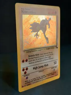 Hitmonlee 7/62 Unlimited Holo Rare - Pokemon Fossil Set LP - Image 2