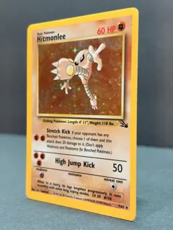 Hitmonlee 7/62 Unlimited Holo Rare - Pokemon Fossil Set LP - Image 3