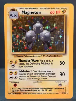Magneton 9/102 Unlimited Holo Rare - Pokemon Base Set LP - Image 1