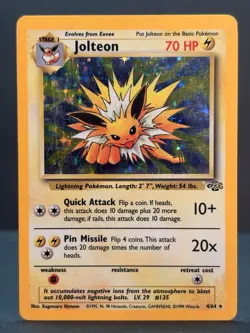 Jolteon 4/64 Unlimited Holo Rare - Pokemon Jungle Set LP - Image 1