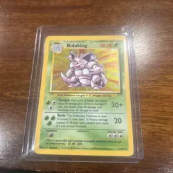 Pokemon Nidoking 11/130 Holo Rare Base Set 2 MP - Image 1