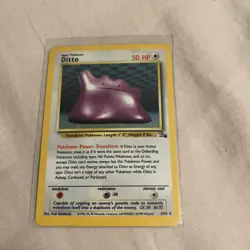 Pokemon - Ditto 3/62 Holo Rare Fossil WOTC. LP - Image 1