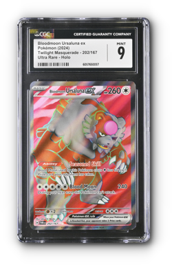 POKEMON Bloodmoon Ursaluna ex 202/167 Sv06: Twilight Masquerade Holo - CGC 9 - Image 1
