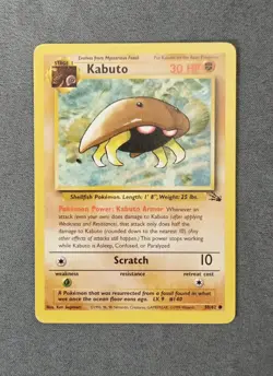 Kabuto 50/62 Fossil Set - Non Holo - WoTC Pokemon Vintage 1999 - Image 1
