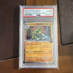 2025 Pokemon DRI EN Pokemon Center Exclusive #096 Rocket's Tyranitar PSA 10 - Image 1
