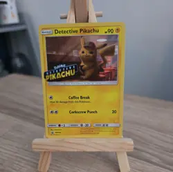 Pokemon Pikachu Stamped TCG Detective Pikachu SM190 Black Star Promo NM - Image 4