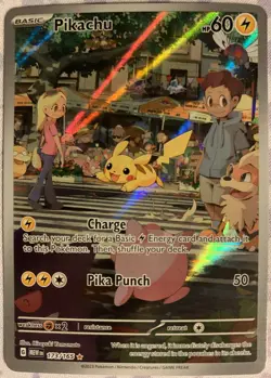 Pikachu 173/165 TCG Pokemon Scarlet & Violet 151 Illustration Rare - Image 1