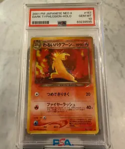 POKEMON 2001 JAPANESE NEO 4 #157 DARK TYPHLOSION-HOLO PSA 10 - Image 1