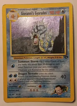 Giovanni's Gyarados 5/132 Gym Challenge Holo Rare Vintage Pokemon TCG - Image 1