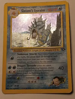Giovanni's Gyarados 5/132 Gym Challenge Holo Rare Vintage Pokemon TCG - Image 2