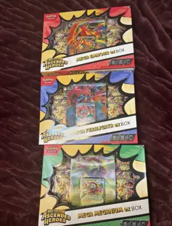 Pokemon TCG Mega Evolution Ascended Heroes Box Lot Emboar Feraligatr Meganium - Image 1