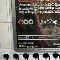 Pokemon TCG Sv: Black Bolt VOLCARONA 100/086 IR HOLO Stage 1 120 HP ENG - Image 5