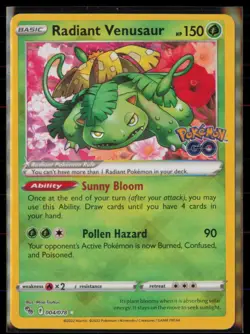 Radiant Venusaur Holo Radiant Rare Pokemon GO 004/078 NM - Image 1