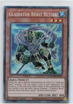 Yugioh MZTM-EN070 - Gladiator Beast Retiari - Collectors Rare - Image 1