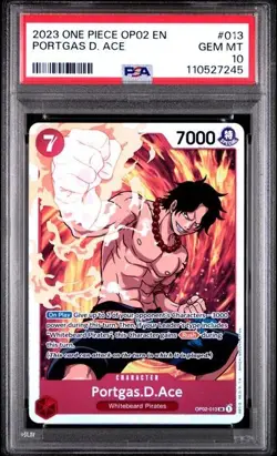 PSA 10 - 2023 One Piece Paramount War PORTGAS D. ACE #OP02-013 - Image 1