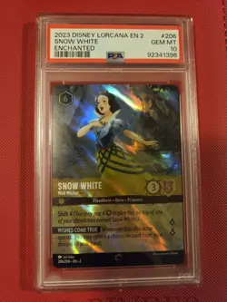 2023 DISNEY LORCANA EN 2 SNOW WHITE ENCHANTED PSA 10 - Image 1