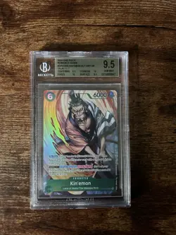 One Piece Card Game Kin‘emon OP01-040 Pre Errata Romance Dawn 2022 BGS 9.5 AA - Image 1