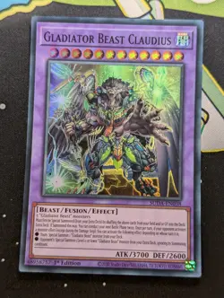 Gladiator Beast Claudius SUDA-EN038 Super Rare 1st Edition YuGiOh TCG Card - Image 1