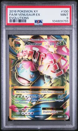 2016 Pokemon XY Evolutions M Venusaur EX #100 FA PSA 9 MINT - Image 1