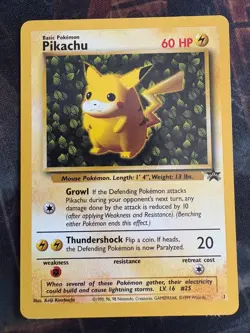 Pokemon Pikachu Black Star Promo Card #1 Ivy Pikachu MP Vintage Pokemon (WEAR) - Image 1