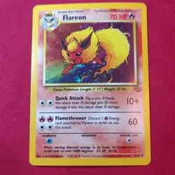 Wizards Pokemon TCG Flareon 3/64 Jungle Holo Rare Unlimited English 1999 - Image 3