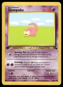 SLOWPOKE 55/62 COMMON FOSSIL POKEMON 1ST EDITION LP - Image 2