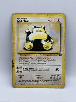 Snorlax 27/64 Unlimited Rare Jungle Pokemon Card Poor - Image 1