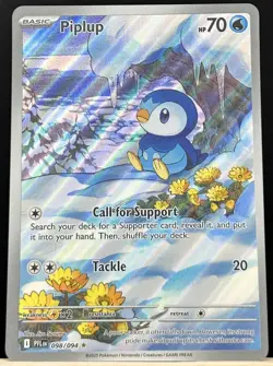 Pokemon TCG Piplup 098/094 Phantasmal Flames Illustration Rare NM - Image 1