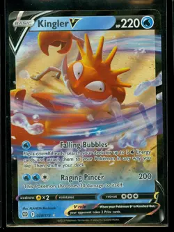 Pokemon KINGLER V 028/172 - Brilliant Stars - ULTRA RARE HOLO - MINT - Image 1