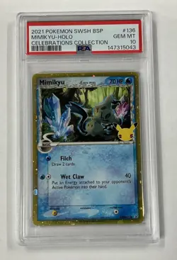 2021 POKEMON SWSH BLACK STAR PROMO CELEBRATIONS COLLECTION MIMIKYU-HOLO PSA 10 - Image 1