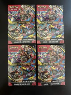 Pokemon TCG: Mega Evolution Factory Sealed Booster Bundle Box 6 Packs Lot Of 4 - Image 1