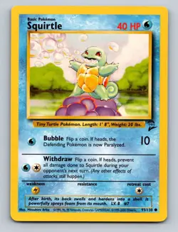 Pokemon TCG Squirtle Regular Common Base Set 2 093/130 - Image 1