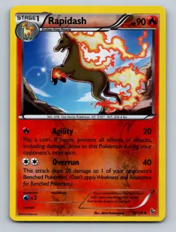 Pokemon TCG Rapidash Reverse Holo Uncommon XY - Flashfire 15/106 - Image 1