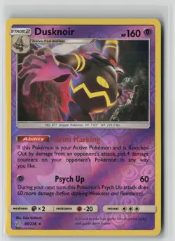 Dusknoir 85/236 Holo Rare Cosmic Eclipse Pokemon Reverse Holo NM - Image 1