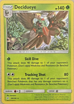 Decidueye SM Cosmic Eclipse 20/236 Holo Rare 2019 Pokemon TCG Near Mint - Image 1