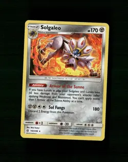 Solgaleo 142/236 Holo Rare Cosmic Eclipse Pokemon Holo Near Mint D-1 - Image 1
