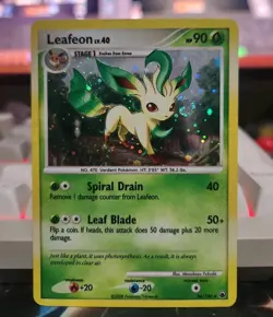 Pokemon Diamond Pearl Majestic Dawn Leafeon Holo 24/100 LP Swirl TCG - Image 1
