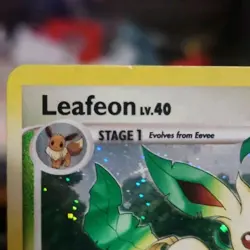 Pokemon Diamond Pearl Majestic Dawn Leafeon Holo 24/100 LP Swirl TCG - Image 2