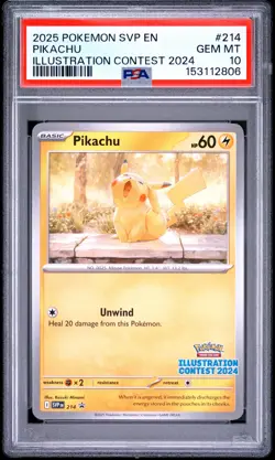 2025 POKEMON SVP EN-SV BLACK STAR PROMO ILLUSTRATION CONTEST 2024 PIKACHU PSA 10 - Image 1