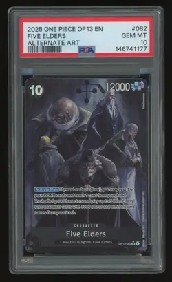 2025 One Piece OP13 Five Elders 082 Alternate Art English PSA 10 GEM MINT - Image 1